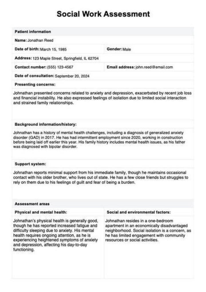 How do you write a good social work assessment?