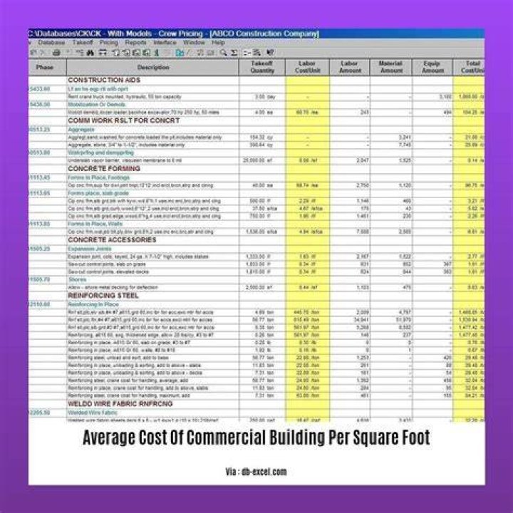 What is the cost per square foot for a commercial building?