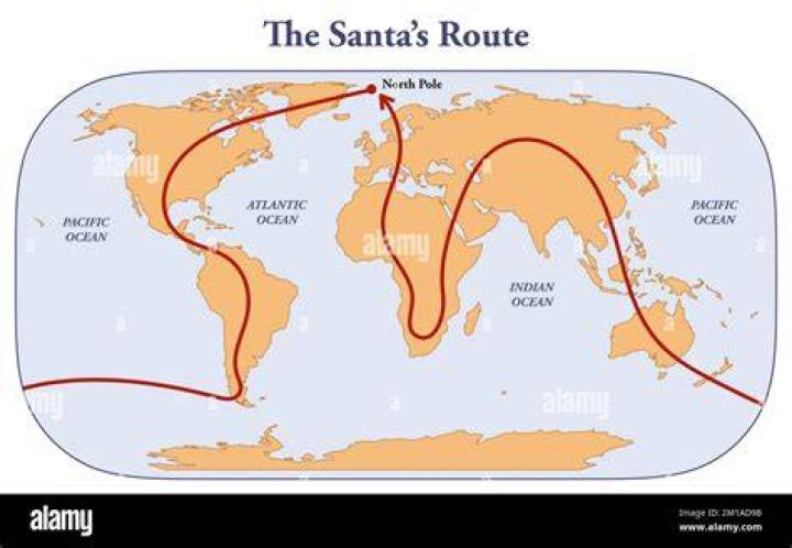 Where does Santa start his journey?